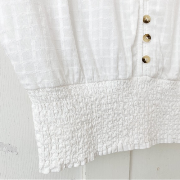 Japna button v-neck cinche waist blouse XS - Picture 3 of 7